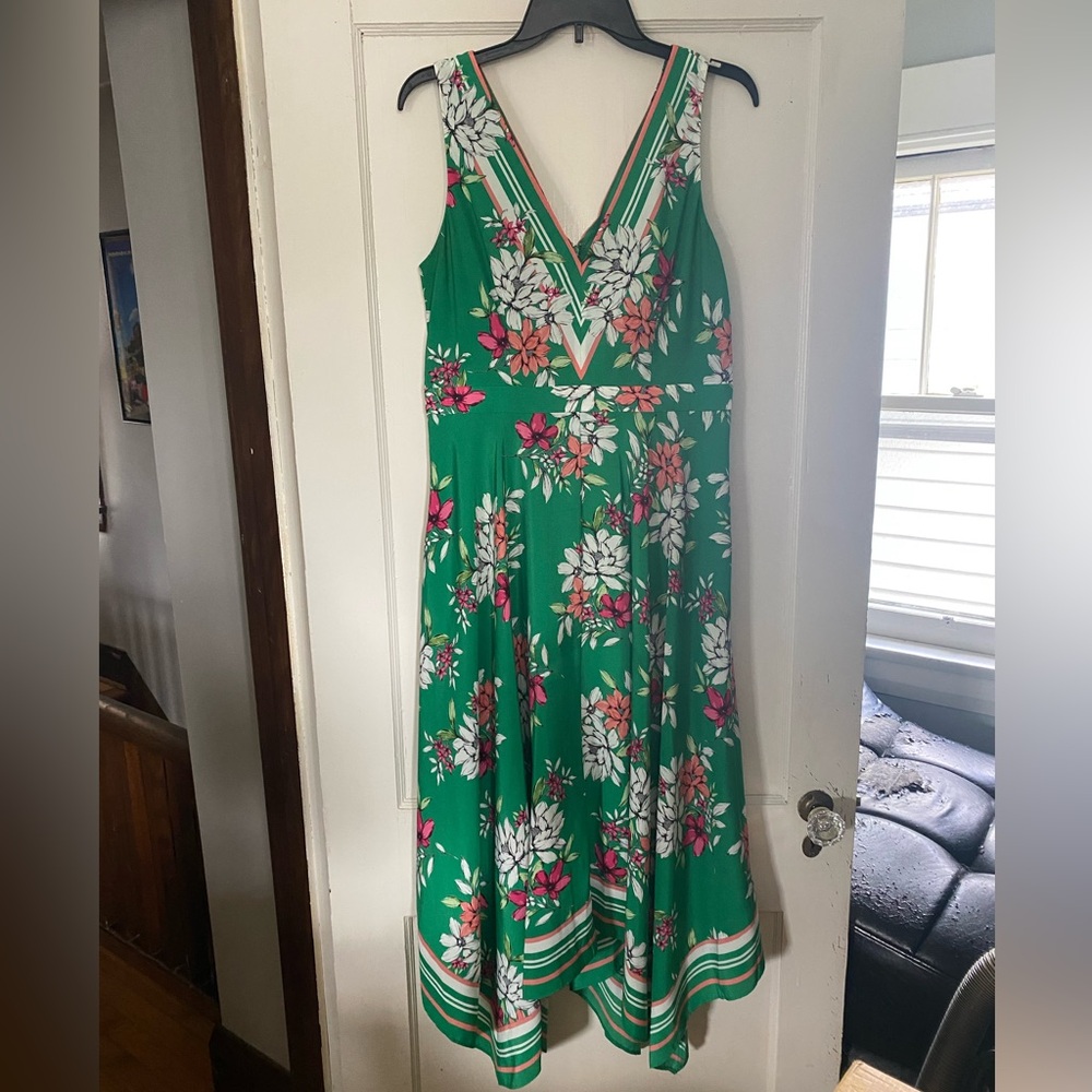 Vince Camuto Pink and Green Floral Dress
